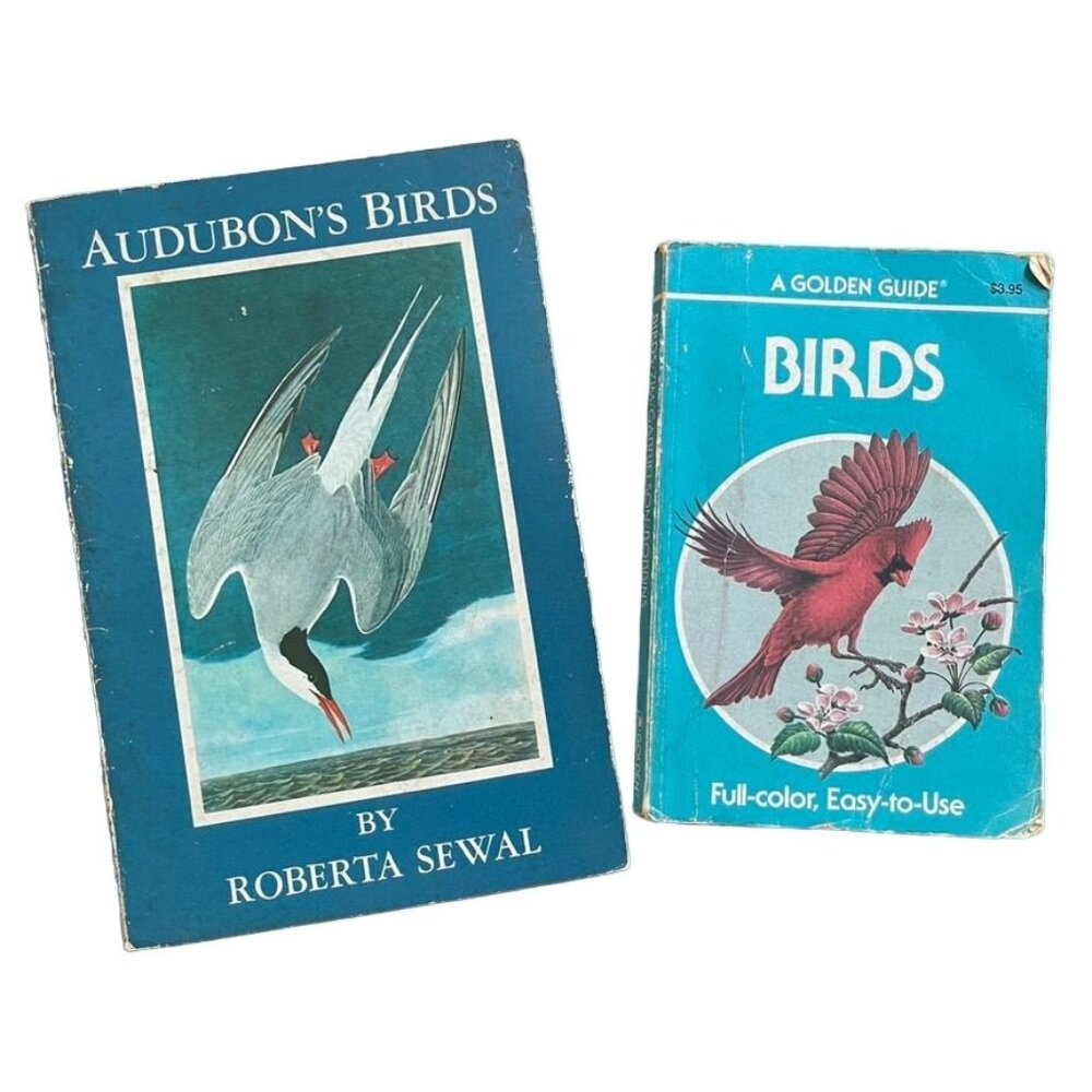 Vintage Set 2 Bird Watchers Golden Guide Audubon Birds Roberta Sewal u